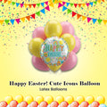 Happy Easter! Cute Icons Balloon Bouquet with Latex Balloons 10-pk